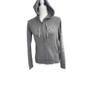 Aeropostale  Y2K Women's Full-Zip Hoodie Size Small Gray & White